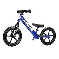 Strider 12\u201D Sport Bike, Blue - No Pedal Balance Bicycle for Kids 1 to 4 Years - Includes Safety Pad, Padded Seat, Mini Grips & Flat-Free Tires - Tool-Free Assembly & Adjustments