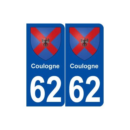 62 Coulogne blason autocollant plaque stickers ville - arrondis