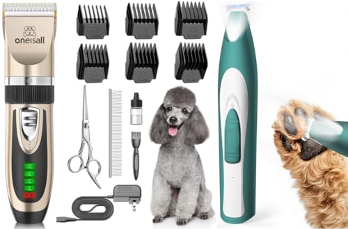 oneisall Pfotentrimmer für Hunde extra leise, Kabeloser...