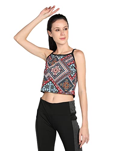 Image of CHKOKKO Women's Polyester Regular Fit Crop Top
