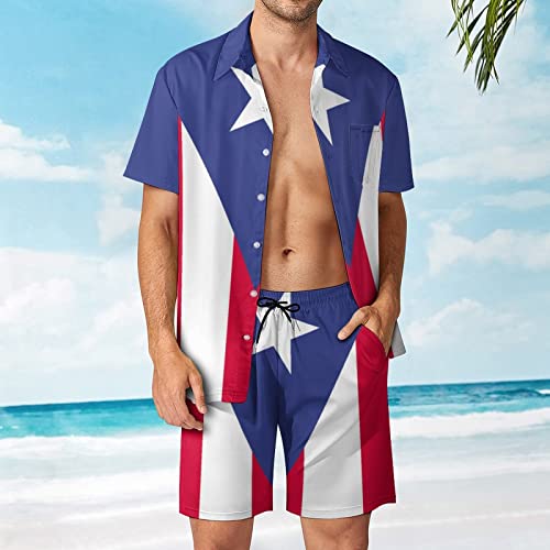 Dominican Flag Casual Beach Suit Summer Beach Shorts 80s 90s Men's Swim Trunks Printed Beach Shorts2