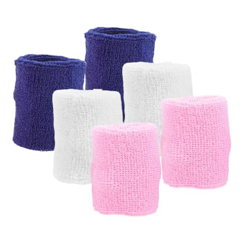 EXAOMBLE 6個 スポーツ用吸汗リストバンド 柔軟伸縮性手首保護カバー 男女兼用ティーン向け快適サポーター