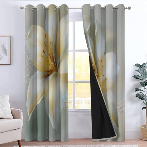 Rideaux occultants thermiques polyester lot de 2 rideaux opaques gris clair