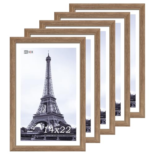 VCK 14x22 Picture Frame 5 Pack - Brown Walnut, Natural