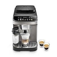 De'Longhi Magnifica Evo, Fully Automatic Coffee Machine, Compact Size, LatteCrema System, 7 Recipes, Coloured Display, ECAM290.​83.​TB, Titanium Black