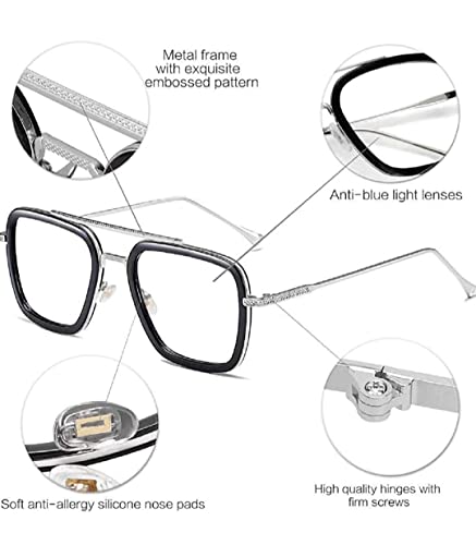 Image of Spider Man Glasses Vintage Square Metal Frame for Men Women Sunglasses Classic Downey Iron Man Tony Stark Shades (Men, Women)