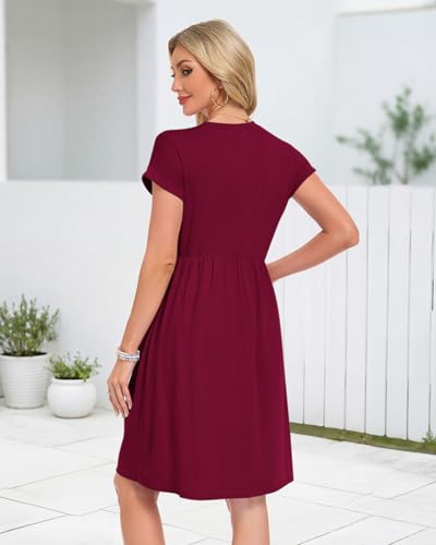 MOLERANI Summer Dresses for Women 2026 Casual Crew Neck Sundresses Short Sleeve Fashion Beach Vacation Dress with Pockets — view 4