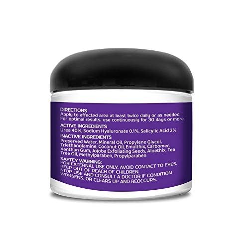 BARE 40 PRO 40% Urea Gel with 2% Salicylic Acid, Hyaluronic Acid, Tea Tree Oil & Aloe Vera – Exfoliating & Hydrating Foot and Body Gel for Dry, Rough Skin, 4oz Jar, Made in USA - Image 2