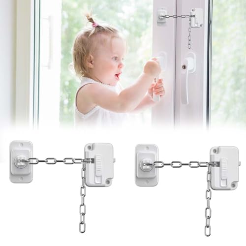 JYNVO 2 Pezzi Blocca finestra aperta, Blocco cassetti per bambini, Ferma cassetti sicurezza bambini, per Porte Finestre E Frigoriferi Cassetti Lavatrici Armadi