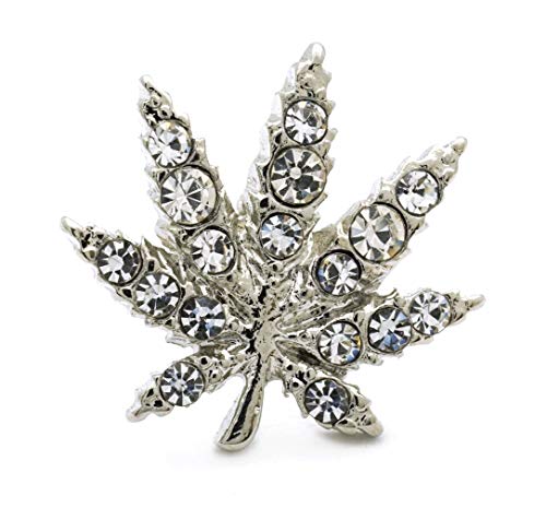 Teri's Boutique Delicate Pave Weed Leaf Coachella Rhinestone Stud Fashion Jewelry Earrings3