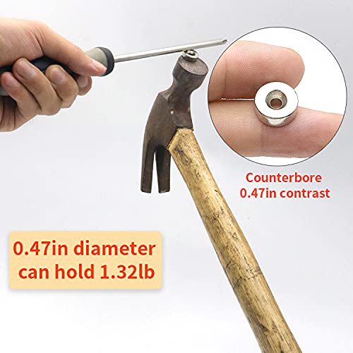 Min Ci Strong Rare Earth Neodymium Magnets With Hole, 40 Pcs Heavy Duty Round Ring Small Magnet For Crafts Cabinets Indoor Outdoor Home Workshop Warehouse Door Office Used With Screws #TOP6