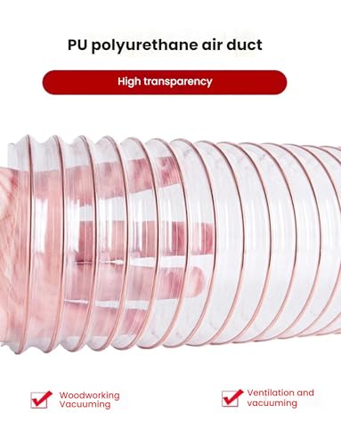 Manguera de conducto de aire transparente para carpintería, alambre de acero reforzado para una mayor durabilidad y eficiente recogida de polvo