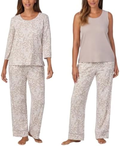 Carole Hochman Midnight Women’s 3-Piece Lightweight Cotton Pajama Set with Pockets image 3