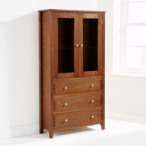 Mountrose Oakley Display Cabinet, Dark Oak