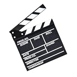 PERSELOSO Clap Marquage de Scène Clair de Cinéma pour Réalisateur en Bois Foncé Accessoire pour Productions Photo et Tournages Vidéo Courts