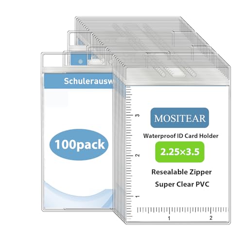 Mositear Vertical ID Badge Holders 2.25 x 3.5 Inch 100 Pack