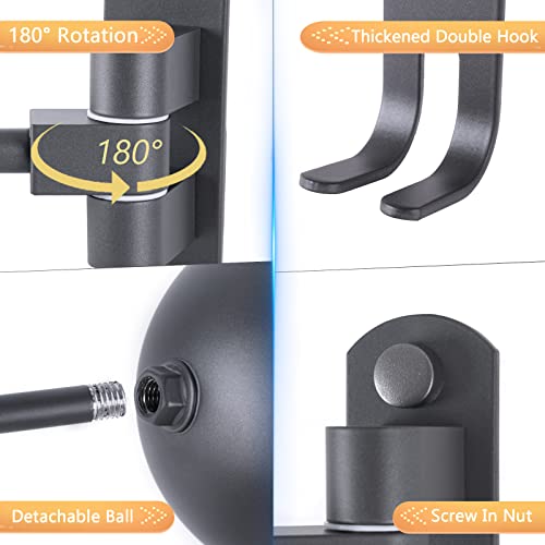 image for Kikerike Motorcycle Helmet Holder Wall Mount 180 Degree Rotation Metal