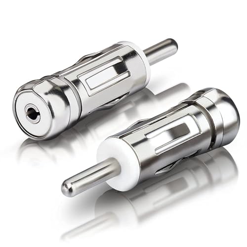 Bingfu Adaptador Antena Radio Coche ISO - DIN Conector Antena Coche (Paquete de 2) para Receptor Estéreo de Unidad Principal de Radio de Audio de Automóvil de Vehículo