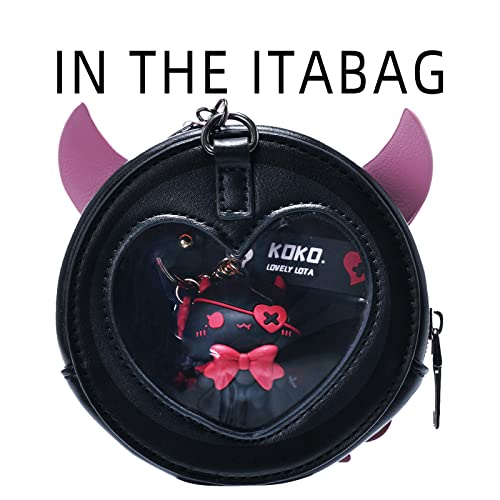 You Wizv Anime Keychain, Rabbit Keychain, Cartoon Car Keychain For Women, Purse Charms For Handbags, Lolita Bag Pendant With Key Ring For Demon-Rabbit, Lovers Best Friend Gift (Black&Red) #TOP4