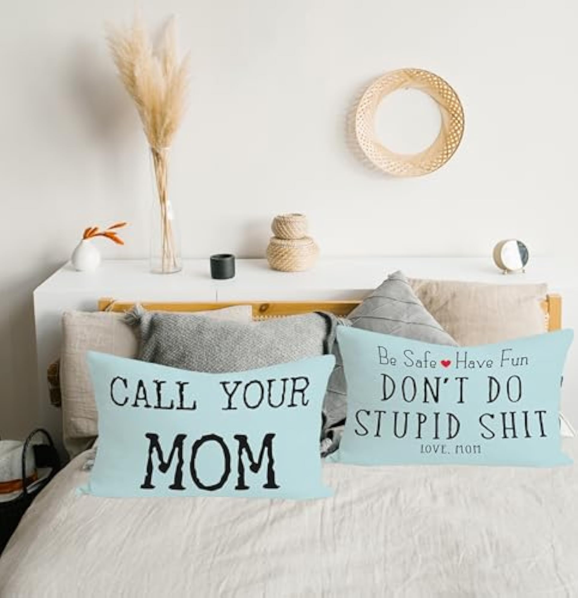 Call Your Mom Funny Lumbar Pillow Cover