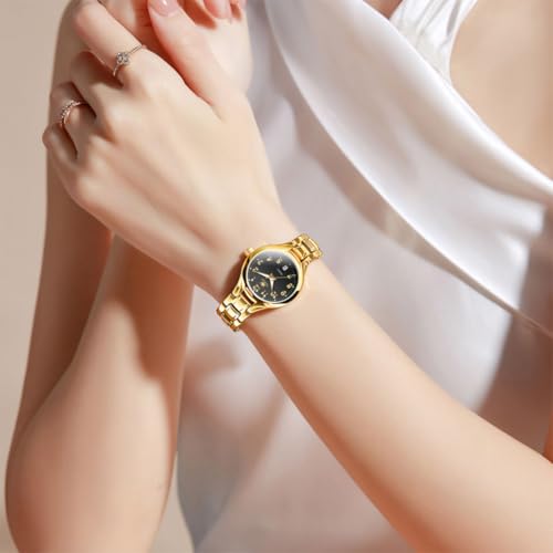 Image of OLEVS Womens Watches Original Analog Quartz Watch Stainless Steel Gold Luxury Dress Classic Easy Read Ladies Calendar Wrist Watches for Women