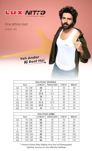 Image of Lux Nitro Round Neck Sleeveless Vest for Men | 100% Combed Cotton Undershirt | White Vest for Superior Comfort & Sweat Absorption Pack of 2