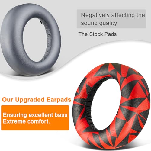 Image of SOULWIT Earpads Cushions Replacement for Sony PlayStation 5 Pulse PS5 3D Wireless Headset, Ear Pads Cushions with Soft Protein Leather, Noise Isolation Foam - PL Red Storm