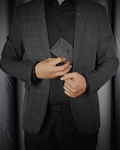 DK86 Men's Leather Skull Slim Wallet with Money Clip Minimalist Bifold Front Pocket wallet for Men RFID Blocking Full Grain Leather (Coffee Skull) - Image 6