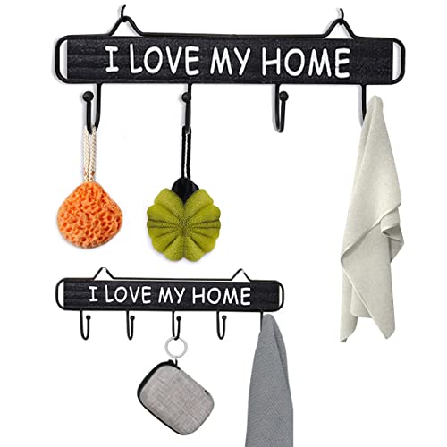 Zliger 2 pcs Key Holder Hooks Wall Mounted Key Holder Decorative Key Rack Organizer Key Hook Rack Wall Key Hanger for Hanging Small Items