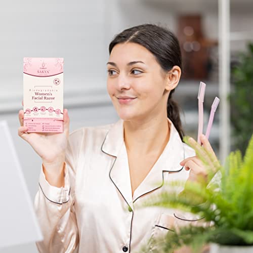 Sakya Biodegradable Women's Dermaplaning Tool - Dermaplane Facial Razor For Women Face - Hair Removal Face Razor For Women Body Use - Blade For Eyebrows And Peach Fuzz - 6 Count #TOP7