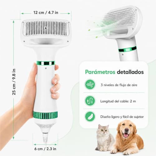 Secadora con Cepillo para Perros 2 en 1 de 1300 W - Imagen 2