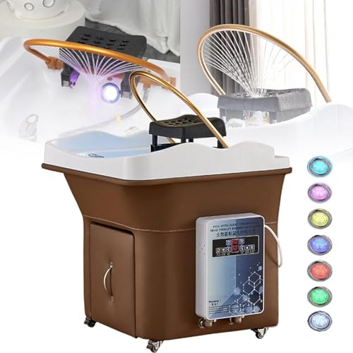 Fregadero de agua portátil para spa de cabeza con circulación termostática, tanque de 60 litros para una mejor experiencia de champú en casa o salón de belleza