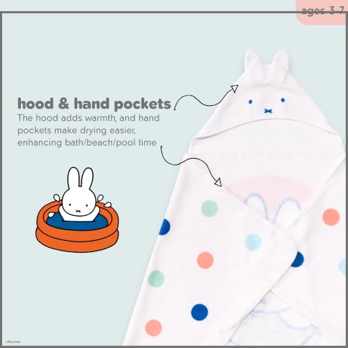 Image of Miffy Kids Super Soft Bath /Pool /Beach Soft Cotton Terry Hooded Towel Wrap, 24 in x 50 in (Officially Licensed Product) By Franco