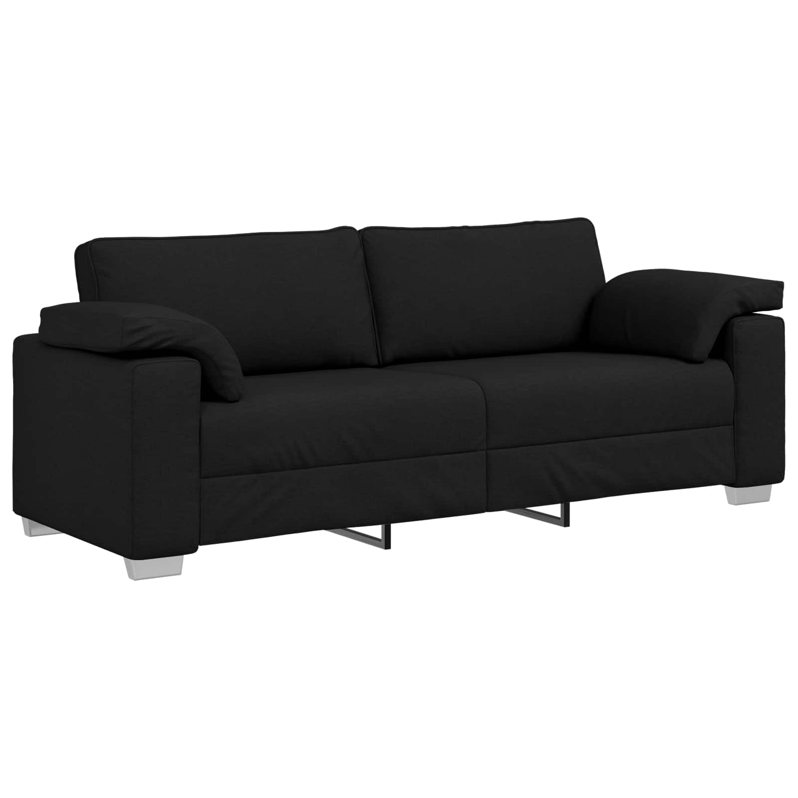 Canapé 3 places en tissu pour salon, chambre à coucher, noir, 220 cm