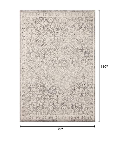 Image of Loloi Magnolia Home Gigi Grey /Ivory 6'-7 inch x 9'-2 inch Area Rug