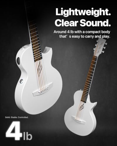 Image of Enya NOVA GO SP1 Carbon Fiber 35-Inch Smart Acoustic-Electric Travel Guitar | AcousticPlus Technology, Built-In Effects, USB Recording, Built-In Bluetooth Speaker, Beginner Kit with Gig Bag Included
