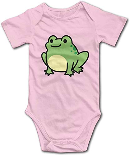 Image of Pengshiliu Frog Baby Climbing Short Sleeve Onesie 6-12 Month Pink
