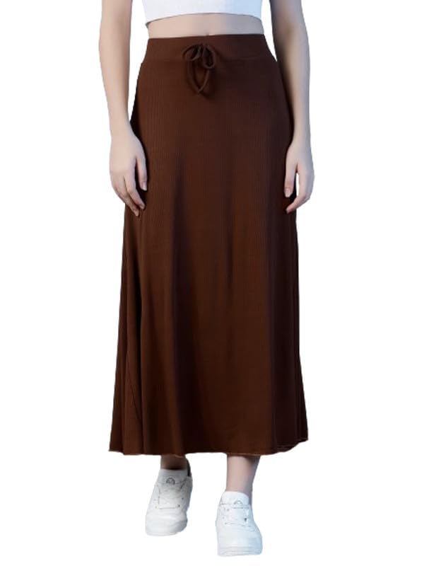 neudis Women Ribbed Flared Maxi Skirt-picture-10