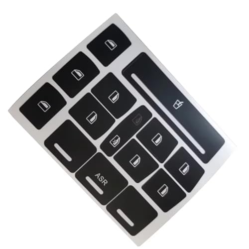 RZSFVBH Etiquetas Botones Coche Compatible con para A3 8L 1996-2003 Pegatinas para Botones Ventana Y Central, Reparación De Botones, Perillas, Interruptores, Calcomanías, Accesorios.