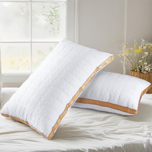 mislili Cooling Queen Size Pillows Set of 2, Hotel Quality Gusseted Bed Pillows for Side, Back, Stomach Sleepers, Soft Supportive Gusseted Queen Pillows for Sleeping, Down Alternative Filling - image 2