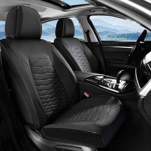 Image of FLORICH Car Seat Covers Front Seat, Leather Seat Covers for Cars, Waterproof Car Seat Protector Breathable, Front Seat Covers for Cars, Automotive Seat Covers Universal Fit for Most Cars SUV Truck