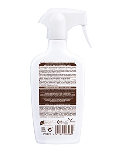 Ecran-Sunnique-Leche-Protectora-Solar-Broncea-SPF-30-en-Spray-Proteccion-UVB-y-UVA-Activa-el-Bronceado-Natural-Sin-Autobronceador-con-Tecnologia-PureBronze-Resistente-al-Agua-270-ml