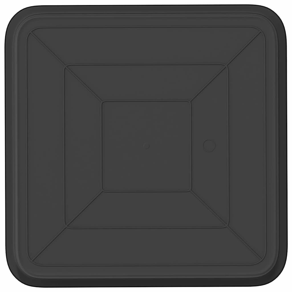 Quadratisches Blumentablett 6er Set Schwarz 36 x 36 x 2,5 cm langlebig wetterfest für Balkon Garten Terrasse Indoor Outdoor Pflanzenpflege