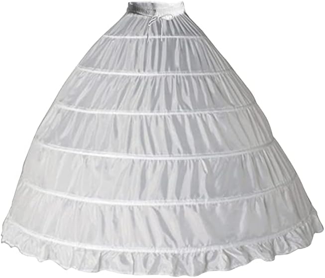 Zoya Creation 6 Ring Hoop Skirt Slips Crinoline Petticoat Long Underskirt for Wedding Bridal Dress Ball Gown for Party and Ethnic Wear White for Women Size 49 Diameter