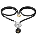 GasSaf 4 Feet Y Splitter Propane Regulator with Hose, 2 Hose Low Pressure Regulator Kit for Most LP Gas Grill, Heater, Camping Stove and Fire Pit Table
