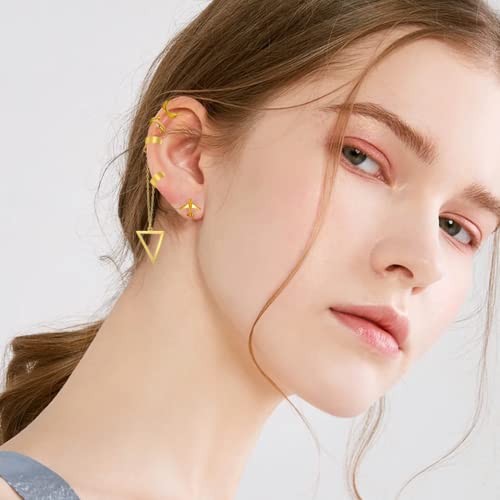 Palotay 38Pcs Gold Ear Cuffs For Women Cuff Earrings Pack Adjustable Earring Cuffs Non-Piercing Earring Set Clip On Earrings Cartilage Helix Wrap Earrings Gold Punk Earrings Set Earrings Set For Women Girls Ear Jewelry Set Gifts-Cuff-Gold #TOP3