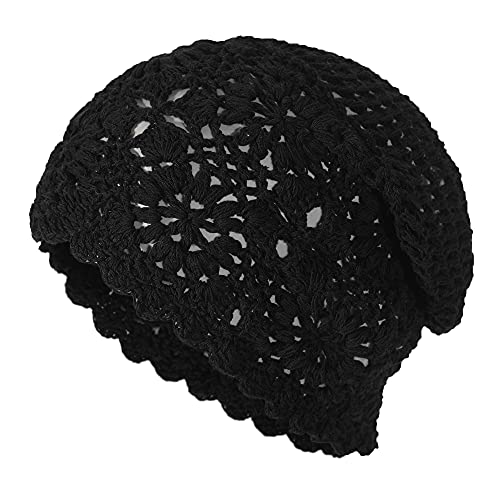 ZLYC Women's Summer Knitted Hats Handmade Crochet Slouch Beanie Hat