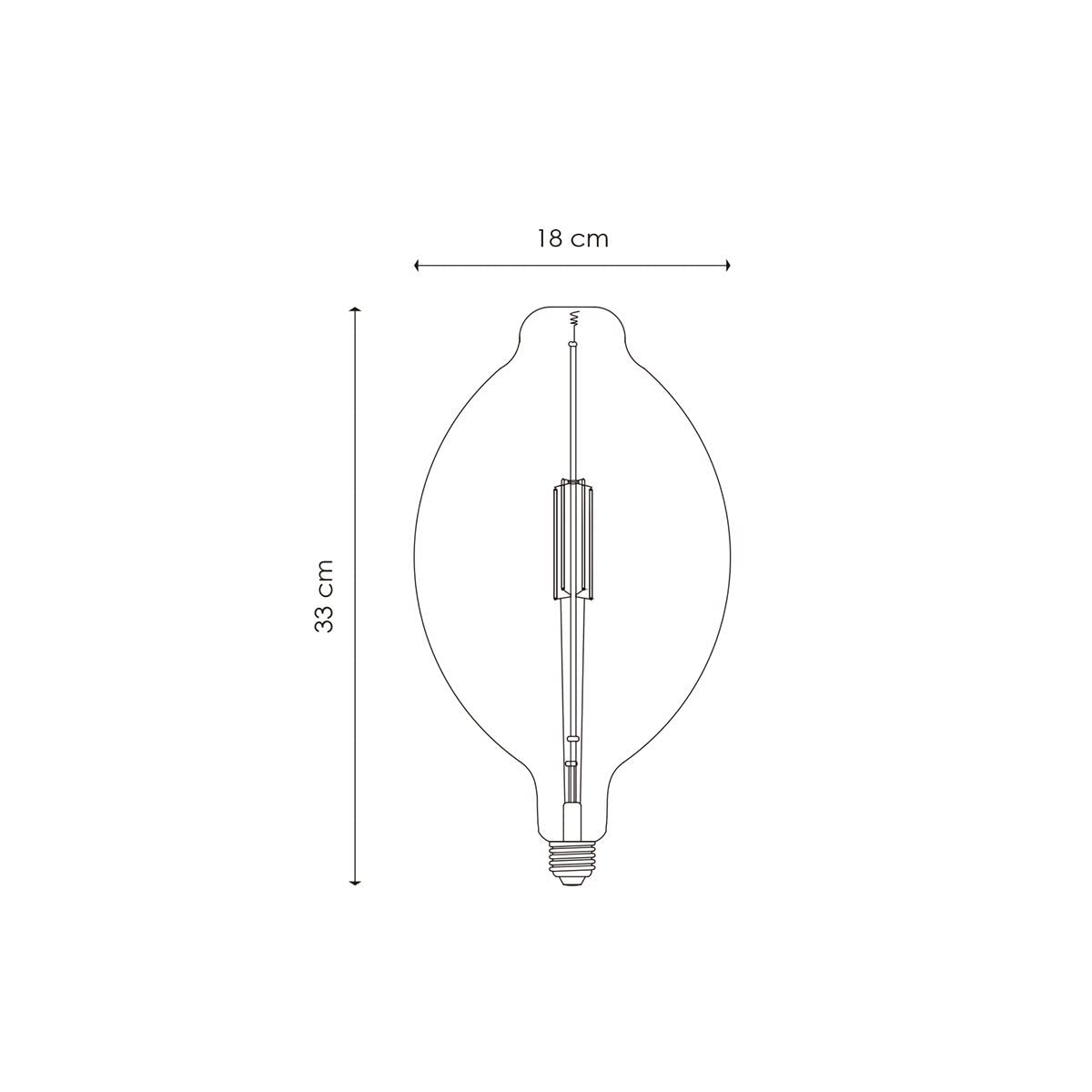 home sweet home collection Edison Vintage E27 | fuente de luz LED filamento Carbon | G180 Oval lámpara LED | Ámbar | Regulable | 4W 400lm 2700K | luz blanca cálida | Apto para casquillos E27