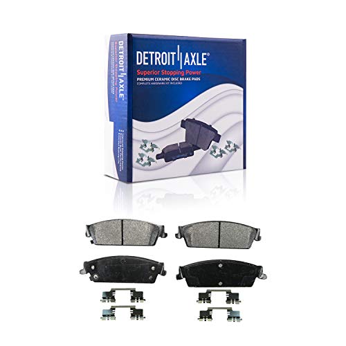 Image of Detroit Axle - Brake Kit for Chevy GMC Silverado Sierra Suburban 1500 Avalanche Tahoe Yukon Cadillac Escalade Front Rear Drilled & Slotted Brake Rotors Ceramic Brakes Pads Rear Brake Calipers