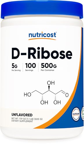 Nutricost D-Ribose Powder 500 Grams - 5000mg Per Serving Non-GMO (500 Grams)